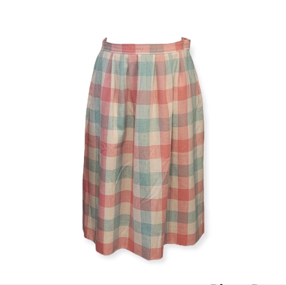 80s Pastel Plaid Skirt